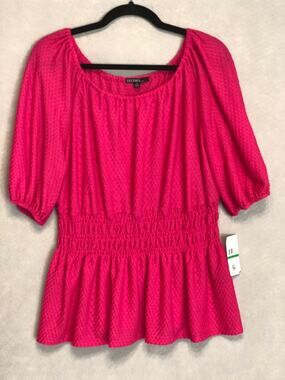Studio by JPR Peasant Top Smocked Waist Top Women's Size Large NEW